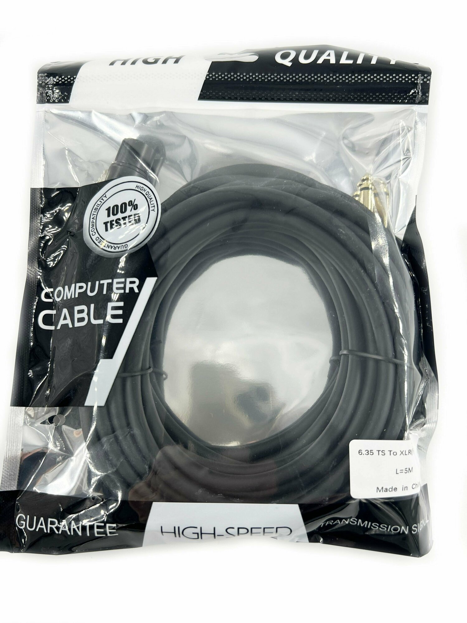 Шнур 6.35мм штекер моно - XLR гнездо PLATINUM (5 метров) — фото 1