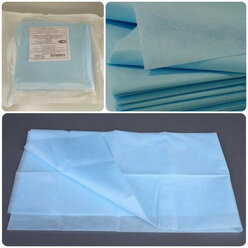 Простыня голубая стерильная 140х200 см, спанбонд 25 г/м2, гекса