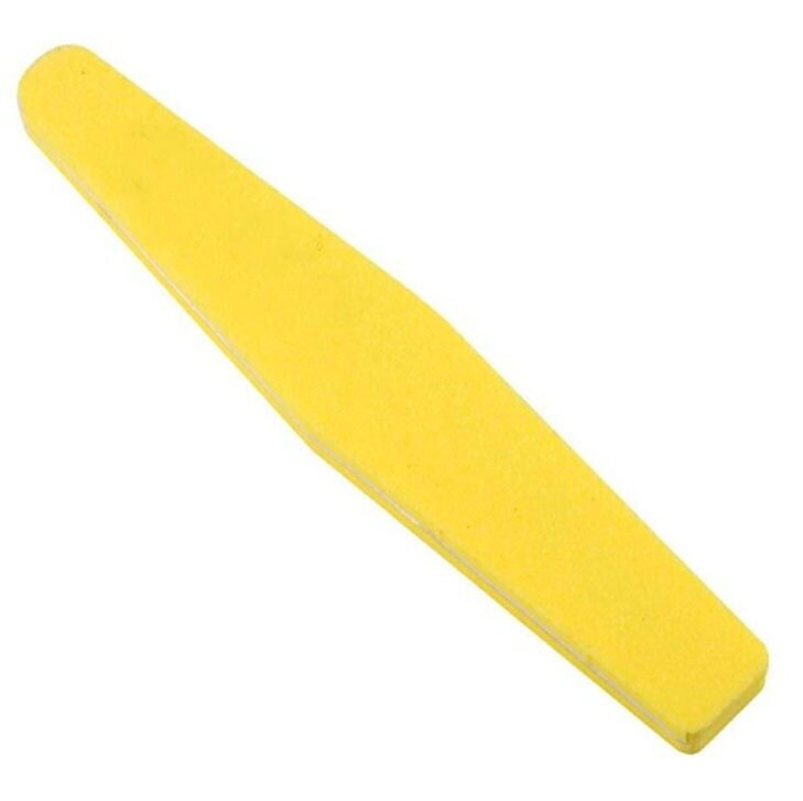 Маникюрная пилка Bdvaro Двусторонняя маникюрная для искусственных ногтей желтая цвет: желтый 1шт