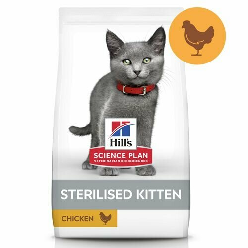 Hill's Science Plan Sterilised Kitten корм для стерилизованных котят (Курица, 3 кг.) - фото №4