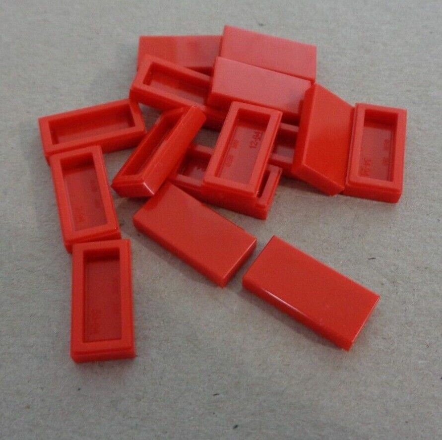 Деталь LEGO 306921 Плоская черепица 1X2 (красная) 50 шт.