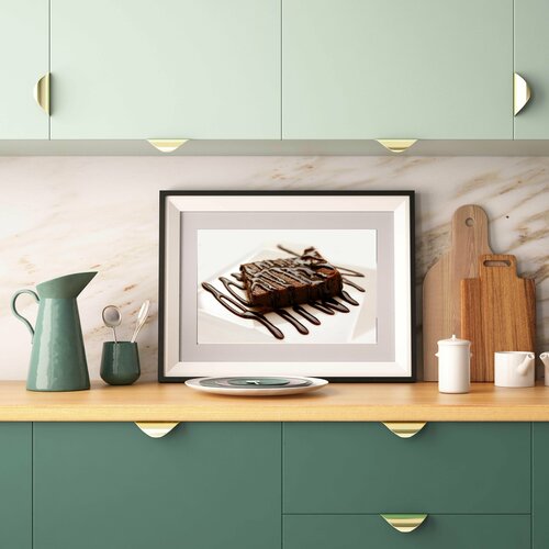 Постер "Шоколадный десерт" Cool Eshe из коллекции "Интерьеры на любой вкус", плакат А4 для кухни, кафе или ресторана (29,7 х 21 см)