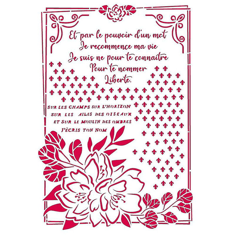 Трафарет Романтика - цветок с рамкой 21 х 29,7 см (A4) STAMPERIA KSG457