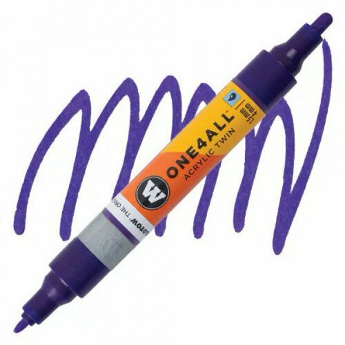 Маркер акриловый Molotow One4All 227HS-CO Twin (043) Темно-фиолетовый (Violet dark) 1,5-4 мм