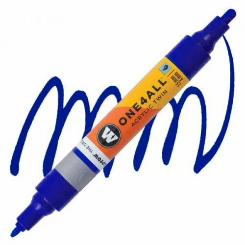 Маркер акриловый Molotow One4All 227HS-CO Twin (230) Шоковый синий (Shock blue) 1,5-4 мм краска molotow premium baby blue полуглянцевая 400 мл