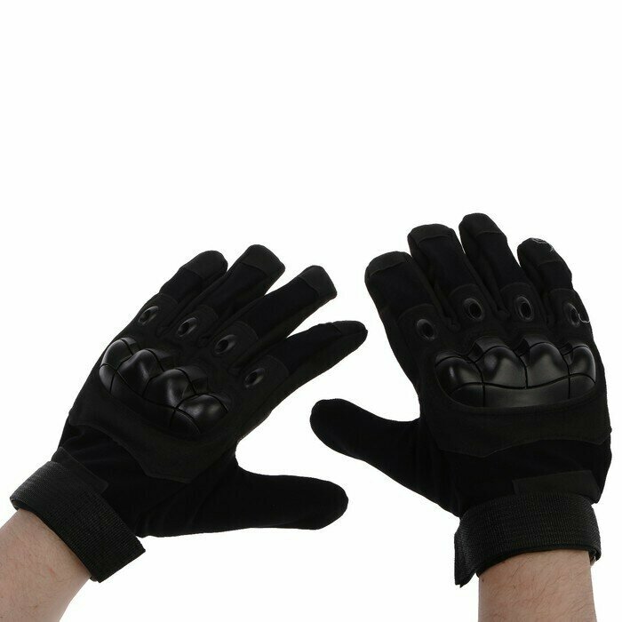 Перчатки мотоциклетные с защитными вставками размер ХL черный