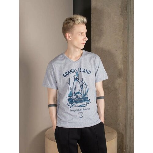 Футболка RICH LINE, размер 50, серый