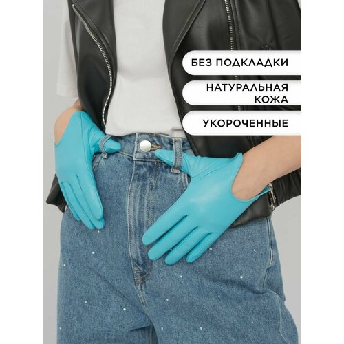 фото Перчатки farella, размер 6.5, голубой