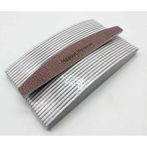 Пилка Happy Life, лодочка, зернистость 150/150 грит, коричневая, 1шт