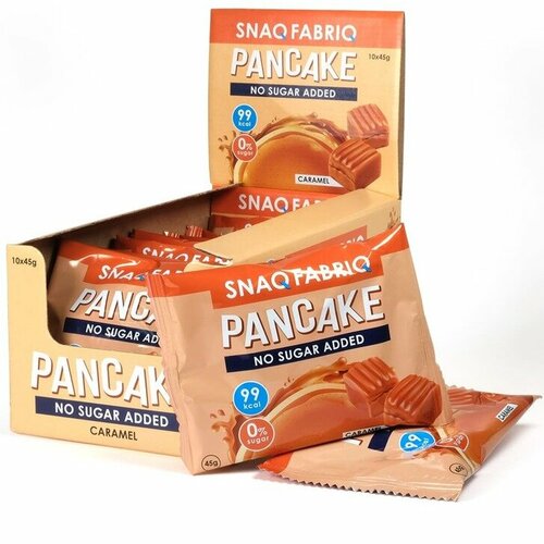 фото Протеиновый батончик snaq fabriq панкейк с начинкой 10 х 45 г, мягкая карамель
