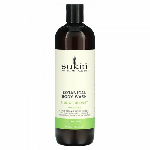 Sukin, Botanical Body Wash, Lime & Coconut, 16.91 fl oz (500 ml)