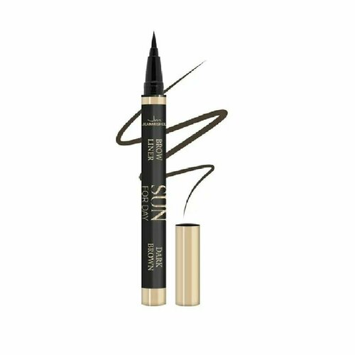 Jeanmishel Подводка-фломастер для бровей Sun for day, тон 03 темно-коричневый, с кистью