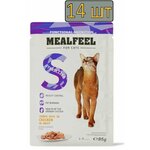 14 штук Mealfeel Functional Nutrition Влажный корм (пауч) для контроля веса у стерилизованных кошек, курица в соусе с цельными кусочками филе, 85 гр. - изображение