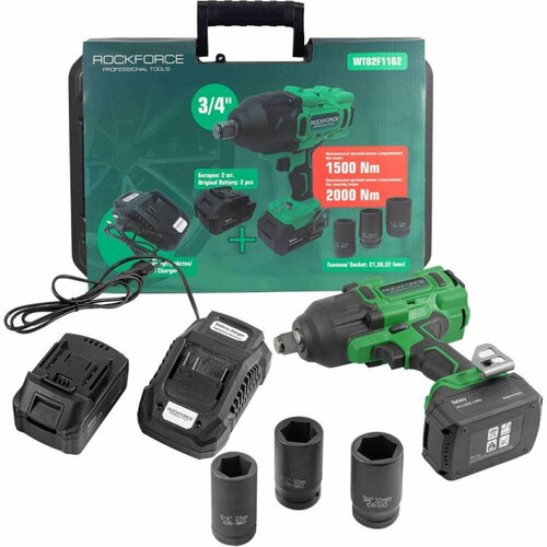 Ударный аккумуляторный гайковерт ROCKFORCE 34 набор головок ударных RF-WT02F1162 8118000₽
