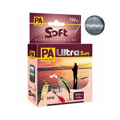 фото Монофильная леска для рыбалки pa ultra soft spin 0,28mm 150m ( 1 штука ) aqua
