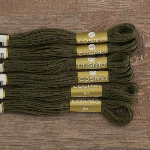 Нитки Мулине COSMO, зеленые, 6 шт