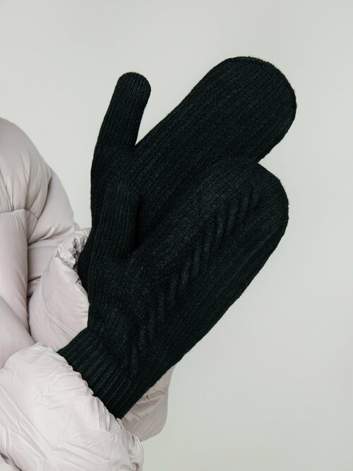 Варежки AnyMalls, демисезон/зима, утепленные, размер 6-8, черный