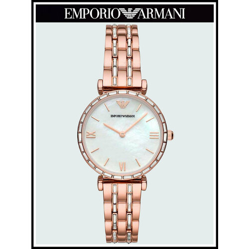 фото Наручные часы emporio armani gianni t-bar брендовые женские, розовый