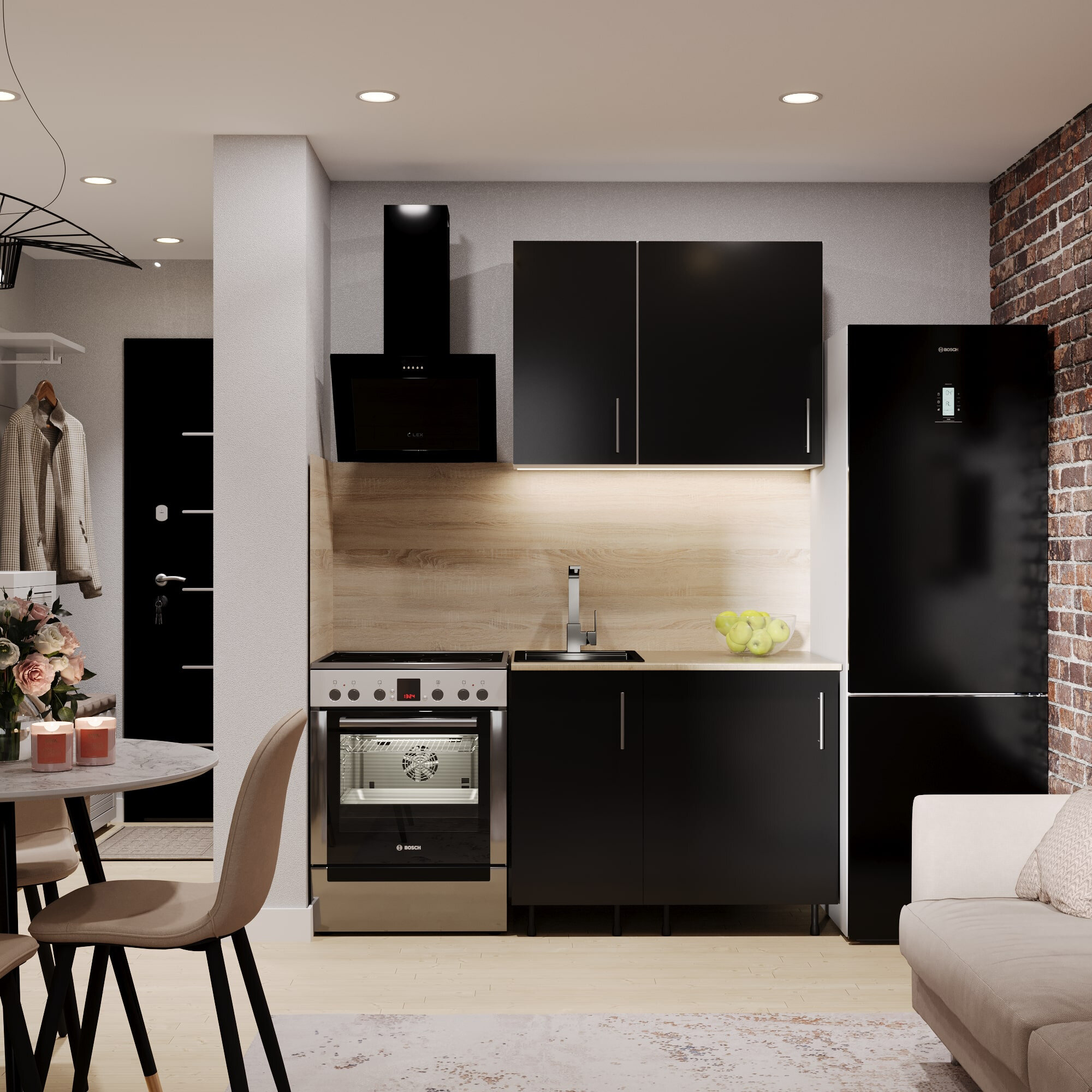 фото Фасад для ящика черный р104/606 596х116х18 мм