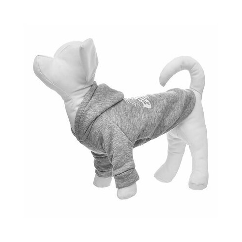 Yami-Yami одежда Толстовка для собаки с капюшоном, светло-серая, M (спинка 27 см) лн26ос, 0,09 кг yami yami одежда yami yami одежда толстовка для собаки с капюшоном светло серая xl