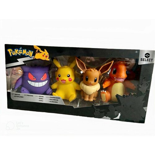 Коллекционный набор Pokemon Select Action Figure Set Eevee Charmander Gengar Pikachu pokemon genuine original deformation toys anime figure pikachu charizard mewtwo eevee pocket monster pokeball action model gift