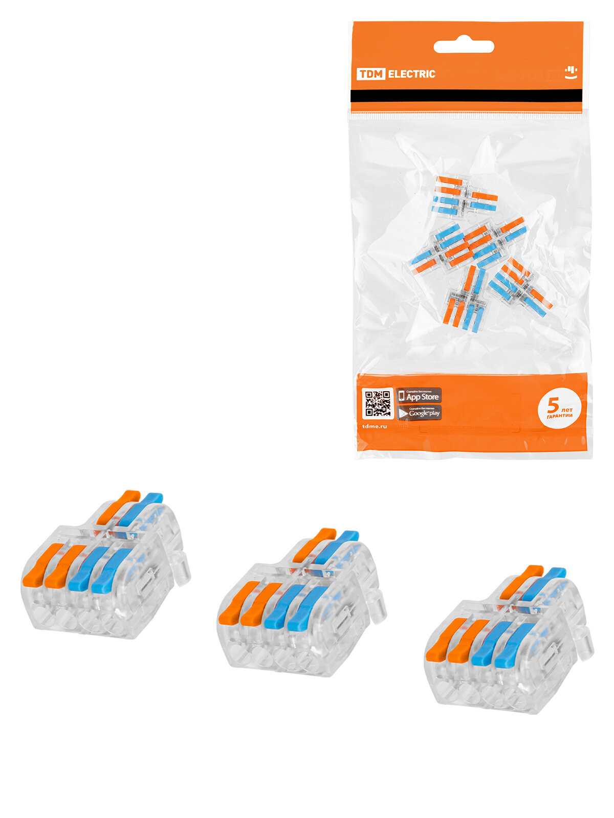 фото Клемма разветвительная СКР-624 в прозрачном корпусе (4 мм2) (5 шт/упак) TDM