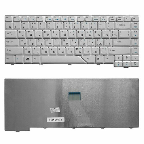 Клавиатура Acer Aspire 4220, 4230, 4310, 4520, 4710, 4720, 5520. Г-образный Enter. Серая, без рамки