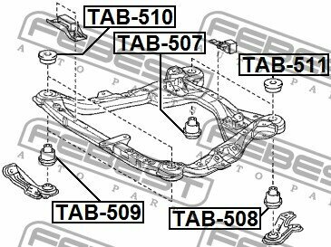 Сайлентблок подрамника TOYOTA CAMRY 01-06/LEXUS RX 03- FEBEST TAB509