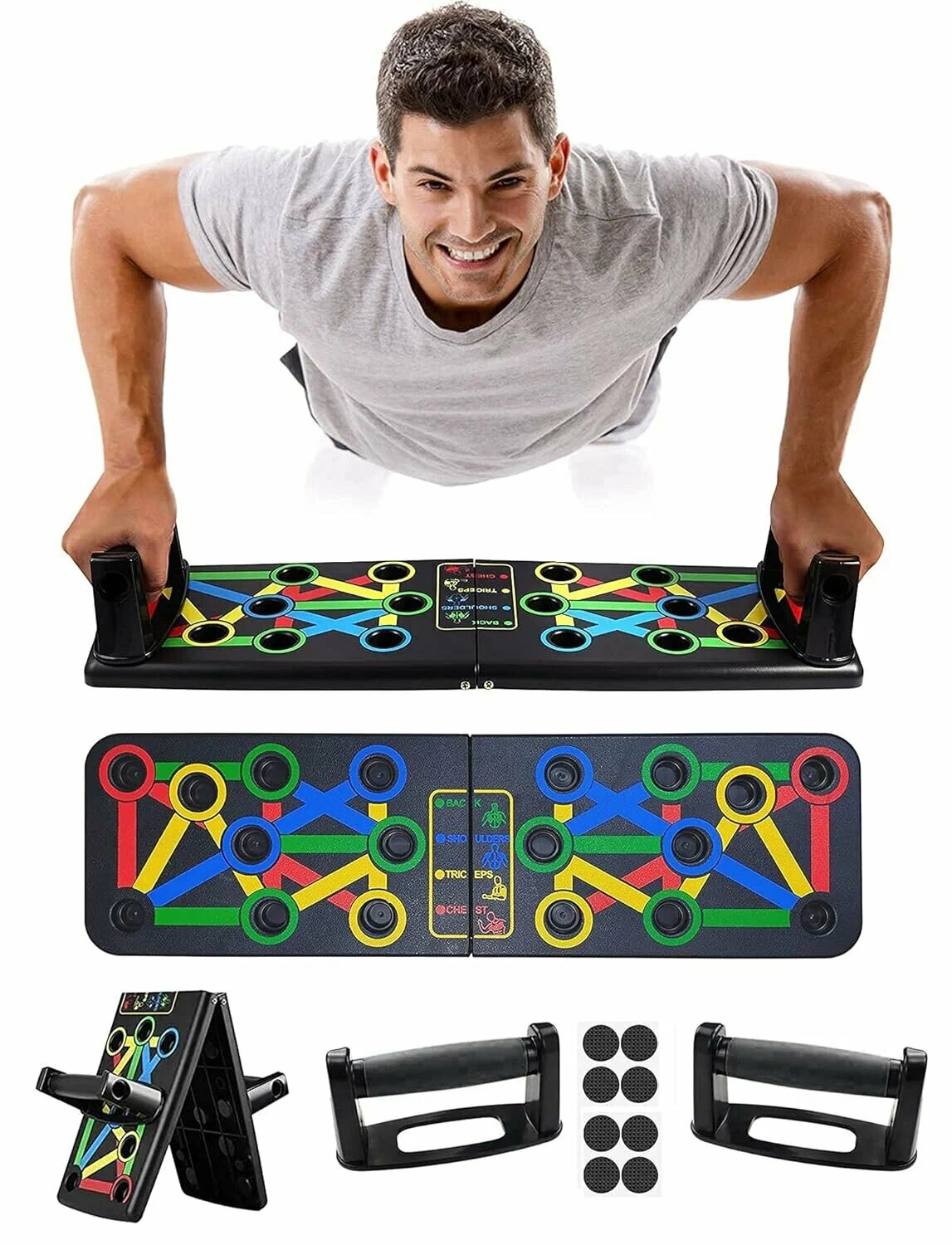 Платформа для отжиманий Foldable Push Up Board складная, с разным хватом