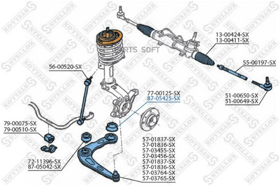 87-05425-SX_сайлентблок рычага зад!\ Peugeot 206 2.0 00> STELLOX 8705425SX | цена за 1 шт