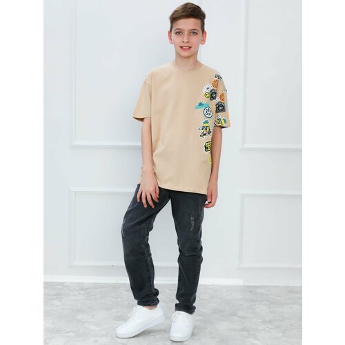 фото Футболка , размер 164, бежевый superkinder