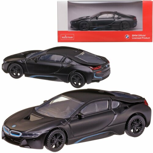 Машина металлическая 1:43 BMW i8, цвет черный 58400B машина rastar bmw i8 металлическая масштаб 1 43 белая