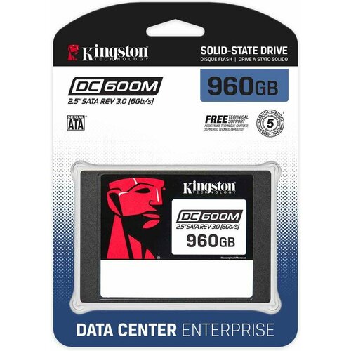 SEDC600M/960G, Kingston SSD DC600M, Твердотельный накопитель foxline ssd sm5 256gb 2 5 7mm sata3 3d tlc r w 540 450mb s iops 55 000 35 000 tbw 100 dwpd 0 6 2 года