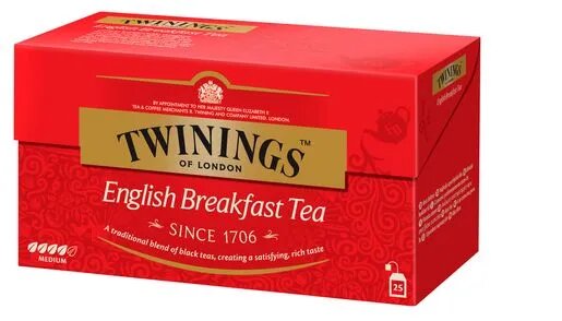 Чай в пакетиках Twinings English Breakfast Черный,25 шт