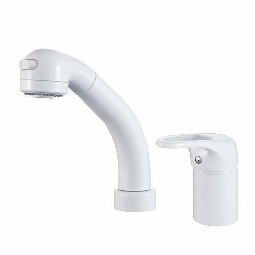 Смеситель для кухни с выдвижной лейкой manya белый 4480₽