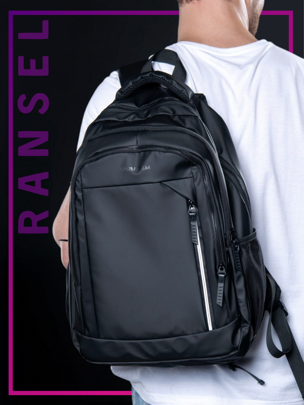 Рюкзак мужской большой вместительный и прочный черный