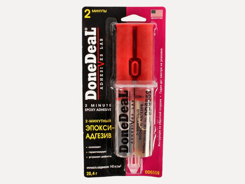 Изображение товара Клей эпоксидный DONE DEAL DD6559, 2-минутный, прозрачный, двухкомпонентный, 28,4 г