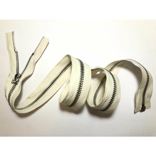 Молния металлическая разъёмная молочная- основа матовый никель- звено и бегунок Т5 - 76см 1зам 1шт CR Испания 600₽