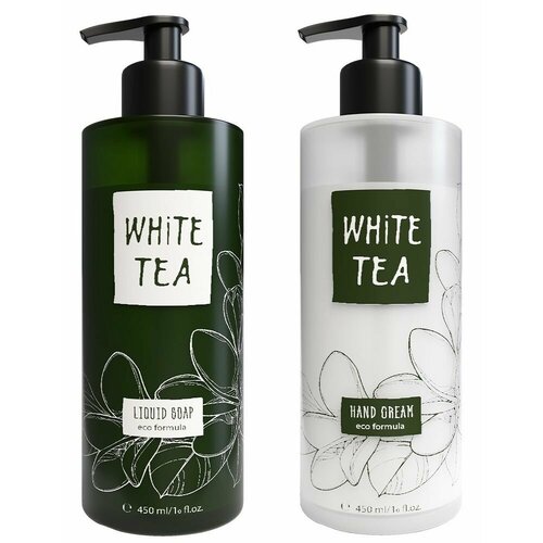 Жидкое мыло + крем для рук White Tea Nature, универсальный, 450мл набор 454 косметика для мужчин