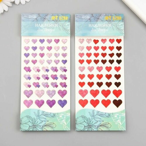 Наклейка пластик Сердечки Голография 102х19 см 441₽