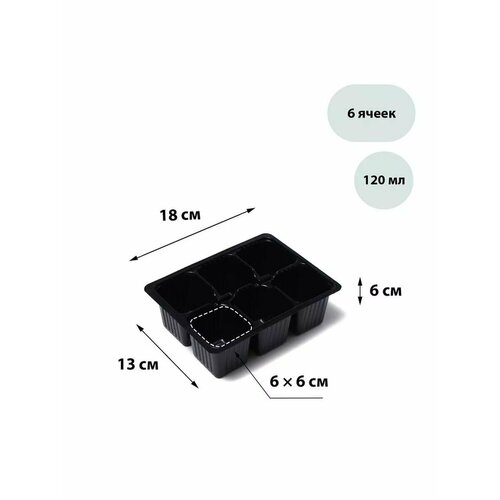 Кассета для рассады 6 ячеек по 120 мл 10 шт 519₽