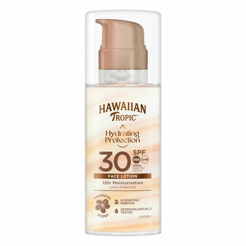 Hawaiian Tropic Солнцезащитный крем для лица SPF 30 Air Soft Face шелковое увлажнение, 50 мл