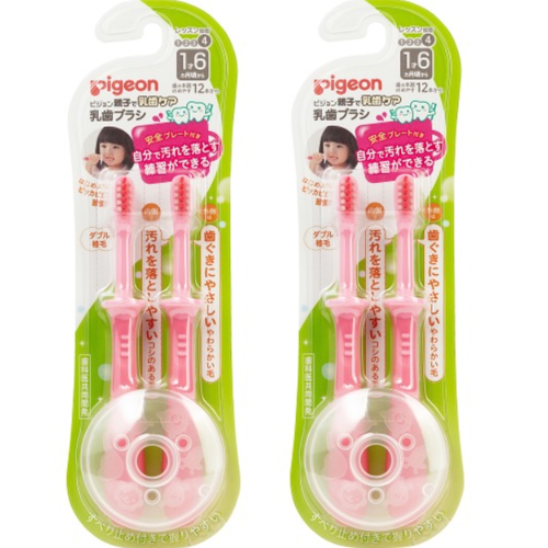 Набор зубных щеток Pigeon Шаг 4 для детей розовые от 18 мес 2 шт 2 уп 2308₽