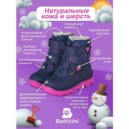 фото Ботинки bottilini, размер 27, фиолетовый