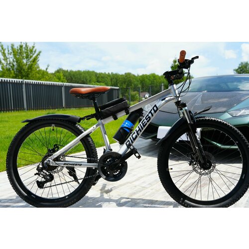 Велосипед горный Richiesto 24 алюминиевый Подростковый детский Унисекс серебристыйкоричневый 24500₽