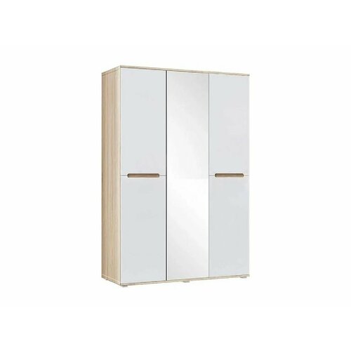 Ким Шкаф для одежды 3-дверный (Сонома / Белый глянец)