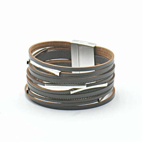 Браслет Silver WINGS кожа размер 19 см 1400₽