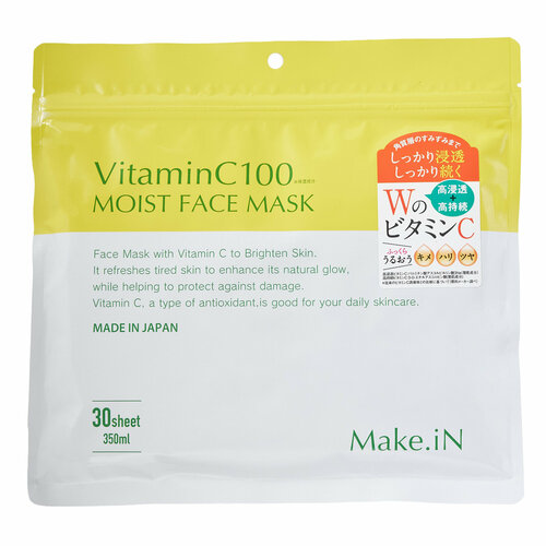 Увлажняющая маска для лица Make.iN VitaminC100 Moist Face Mask, 30 шт. (350 мл)