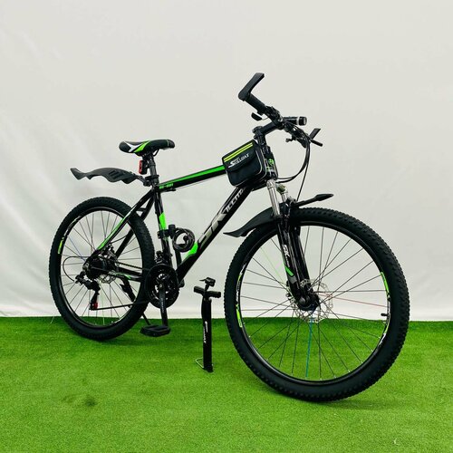 Велосипед SKILLMAX 26 2024 19 рост 150-185 см черный зеленый 2399000₽