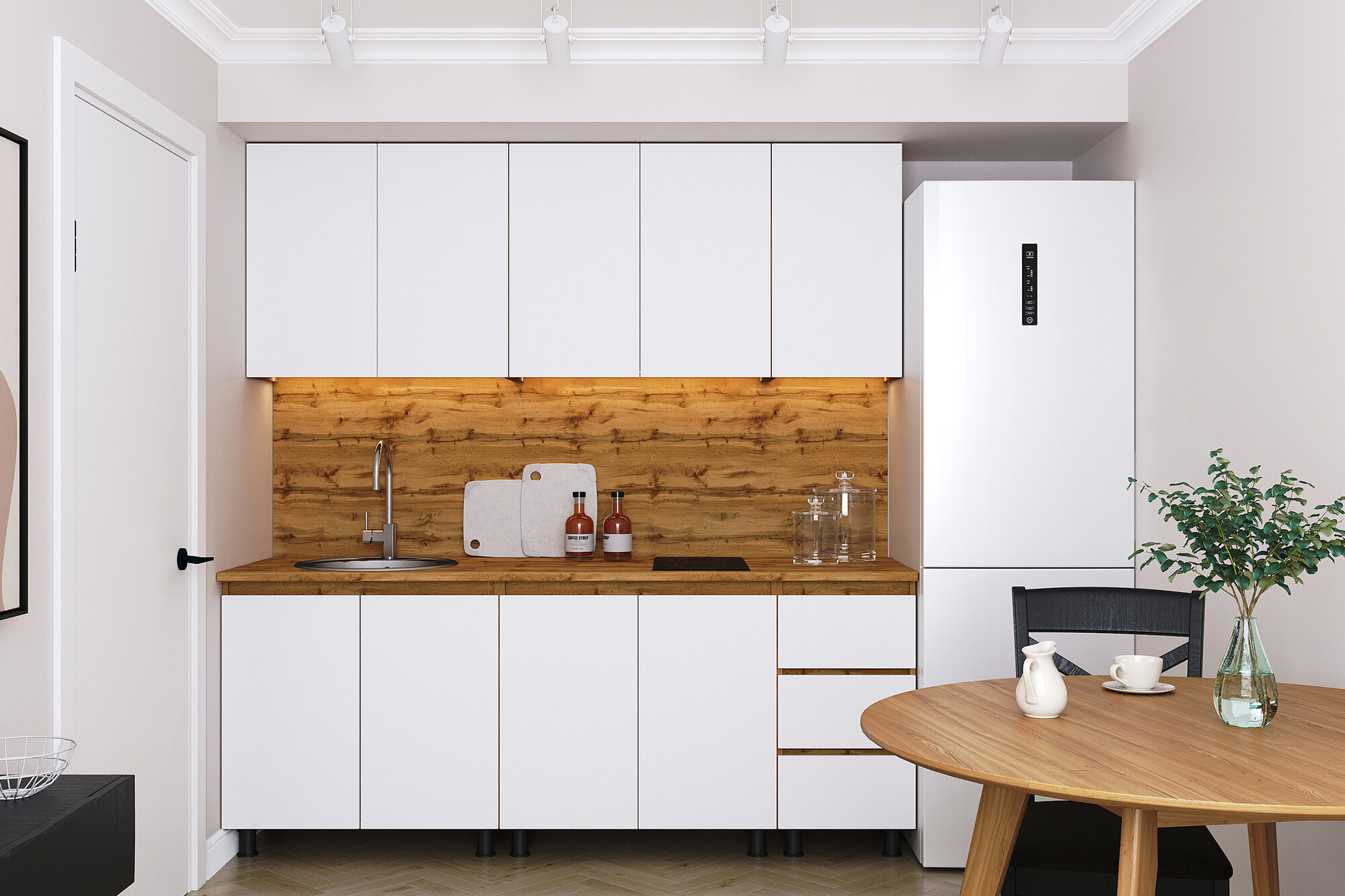 Кухонный гарнитур прямой Нонтон Норди reform 2.0 м дуб вотан / белый